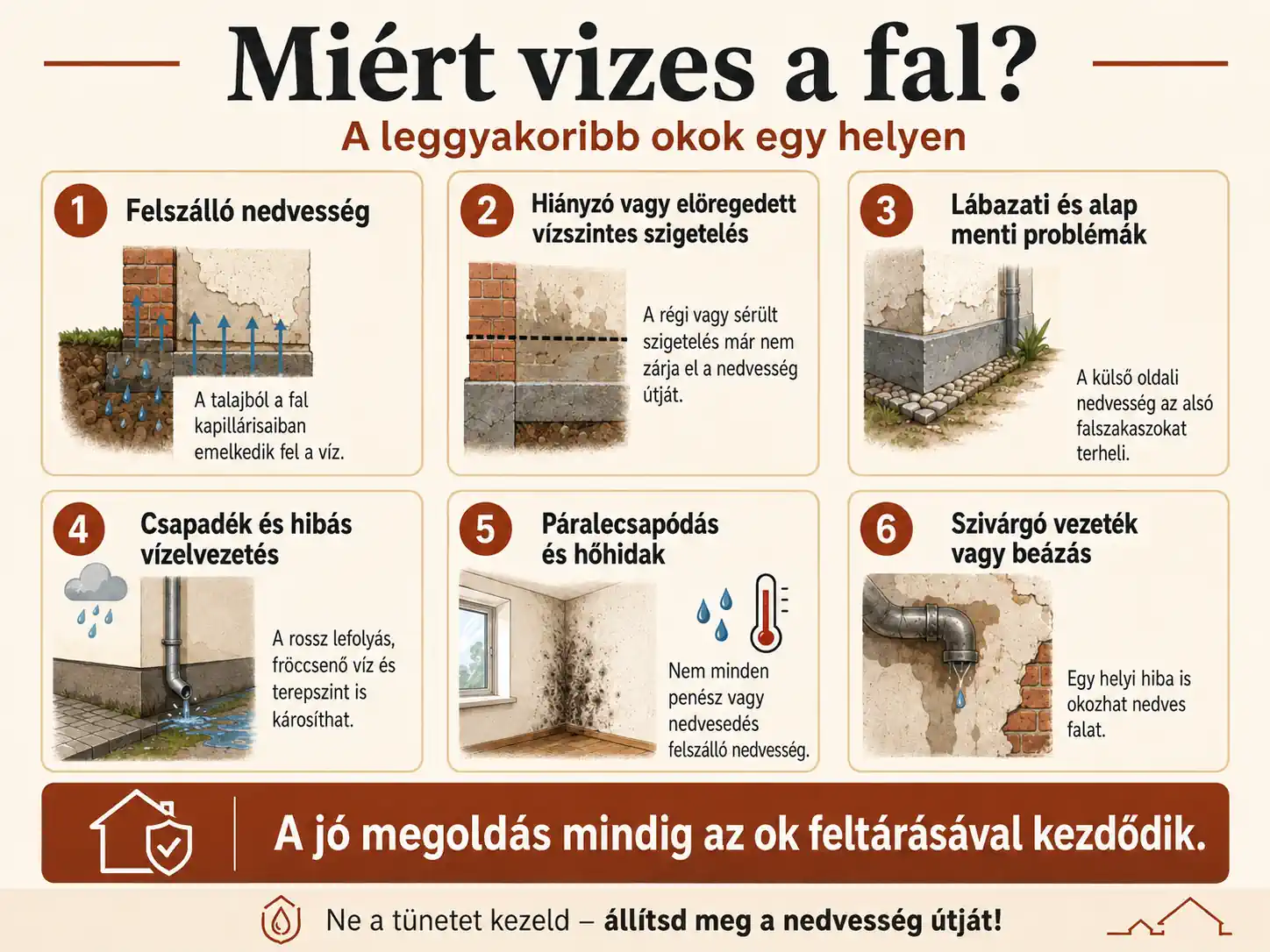 Miért vizes a fal? A leggyakoribb okok - Szárazfalak - Infografika