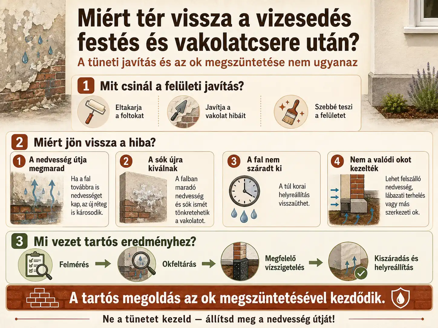 Miért tér vissza a vizesedés festés és vakolatcsere után? - Szárazfalak