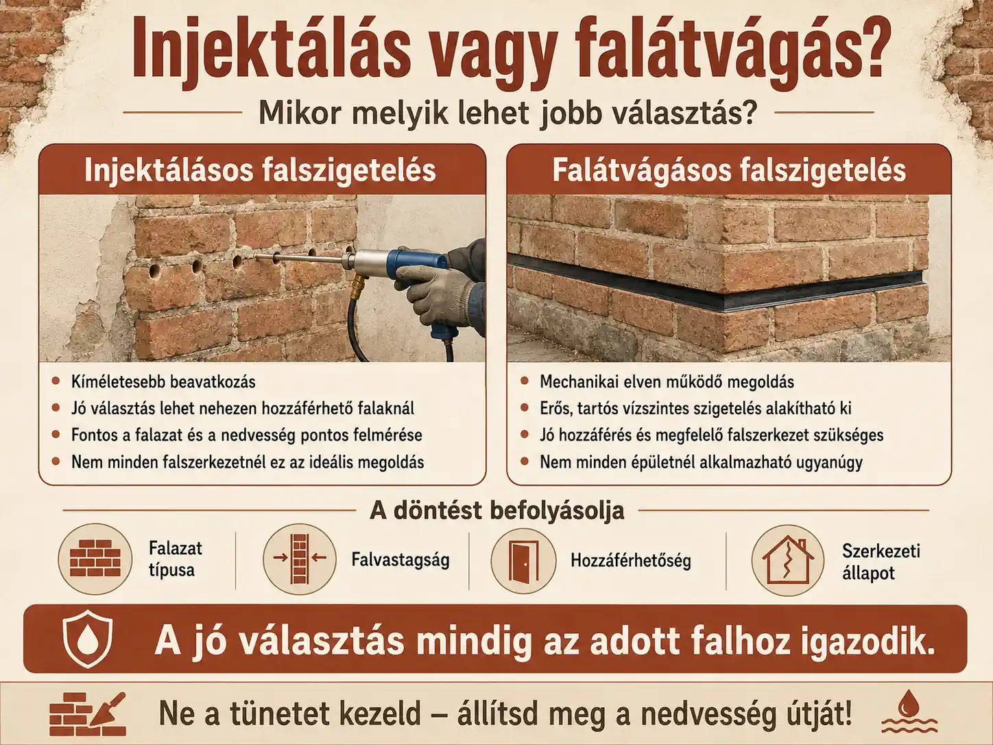Injektálás vagy falátvágás? Melyik jobb? - Szárazfalak