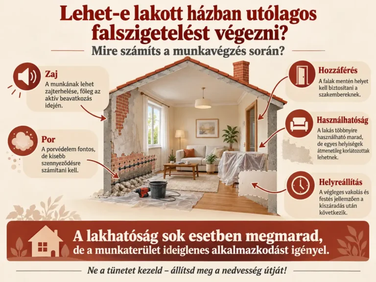 Utólagos falszigetelés lakott házban - Szárazfalak - Infografika